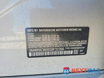 Zdjęcie 12 z 12 samochodu: 2025 BMW 330I VIN:3MW69CW06S8F32366 - miniatura