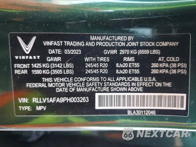 Zdjęcie 13 z 13 samochodu: 2023 VINFAST TRADING AND PRODUCTION LLC VF 8 PLUS VIN:RLLV1AFA9PH003263 - miniatura