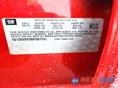 Zdjęcie 13 z 13 samochodu: 2016 CHEVROLET MALIBU LT VIN:1G1ZE5ST5GF267731 - miniatura