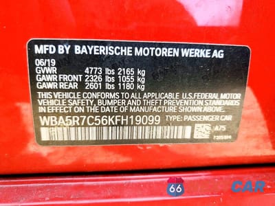 Zdjęcie 12 z 12 samochodu: 2019 BMW 330XI VIN:WBA5R7C56KFH19099 - miniatura