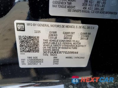 Zdjęcie 12 z 12 samochodu: 2026 GMC SIERRA K1500 AT4 VIN:3GTUUEE87TG209544 - miniatura