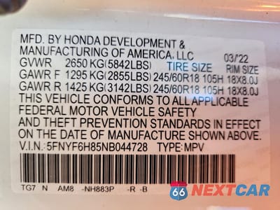 Zdjęcie 13 z 13 samochodu: 2022 HONDA PILOT TRAILSPORT VIN:5FNYF6H85NB044728 - miniatura