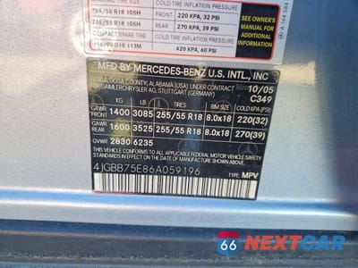 Zdjęcie 13 z 14 samochodu: 2006 MERCEDES-BENZ ML 500 VIN:4JGBB75E86A059196 - miniatura
