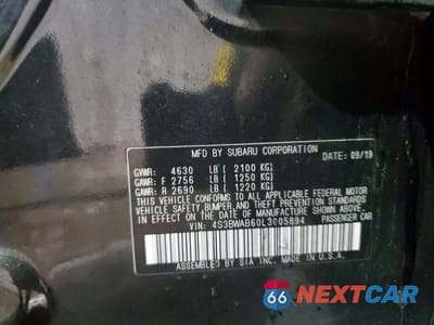 Zdjęcie 13 z 14 samochodu: 2020 SUBARU LEGACY VIN:4S3BWAB60L3005894 - miniatura