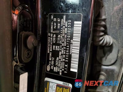 Zdjęcie 12 z 12 samochodu: 2013 KIA OPTIMA EX VIN:5XXGN4A77DG102550 - miniatura
