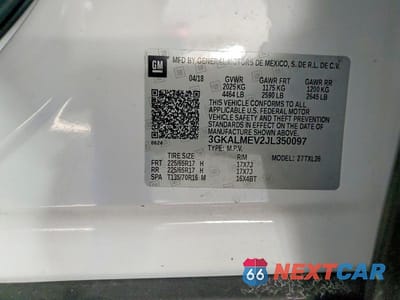Zdjęcie 12 z 12 samochodu: 2018 GMC TERRAIN SLE VIN:3GKALMEV2JL350097 - miniatura