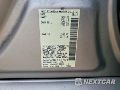 Zdjęcie 12 z 12 samochodu: 2015 NISSAN ALTIMA 2.5 VIN:1N4AL3AP1FC167764 - miniatura