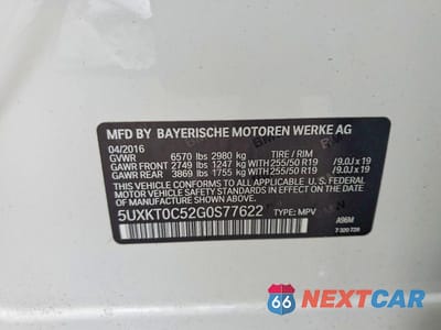 Zdjęcie 13 z 13 samochodu: 2016 BMW X5 XDR40E VIN:5UXKT0C52G0S77622 - miniatura