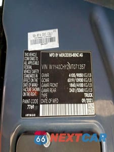 Zdjęcie 13 z 14 samochodu: 2021 MERCEDES BENZ SPRINTER 2500 DELIVERY VAN VIN:W1Y40CHY2MT071357 - miniatura