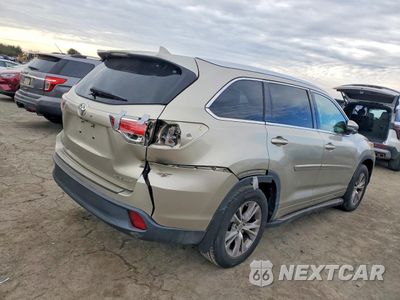 Trzecie zdjęcie samochodu z tyłu: 2014 TOYOTA HIGHLANDER XLE VIN:5TDJKRFH5ES013024 - miniatura