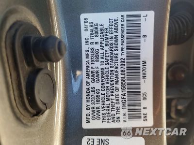 Zdjęcie 12 z 12 samochodu: 2008 HONDA CIVIC EX VIN:1HGFA16858L087092 - miniatura