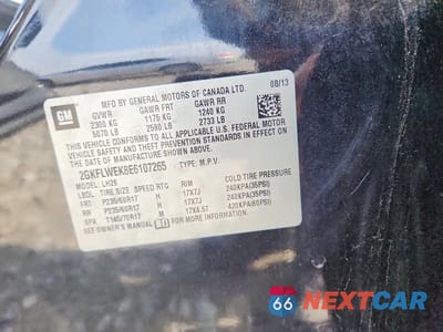 Zdjęcie 13 z 13 samochodu: 2014 GMC TERRAIN SLE VIN:2GKFLWEK8E6107265 - miniatura