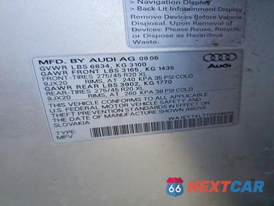 Zdjęcie 13 z 13 samochodu: 2007 AUDI Q7 VIN:WA1EY74L77D039659 - miniatura