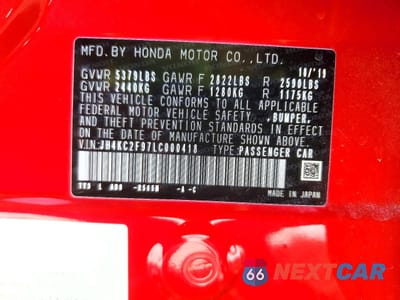 Zdjęcie 12 z 12 samochodu: 2020 ACURA RLX SPORT HYBRID ADVANCE VIN:JH4KC2F97LC000418 - miniatura