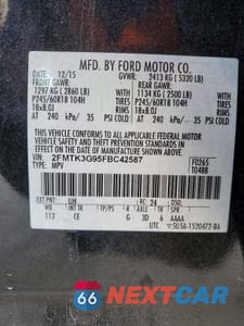 Zdjęcie 13 z 13 samochodu: 2015 FORD EDGE SE VIN:2FMTK3G95FBC42587 - miniatura