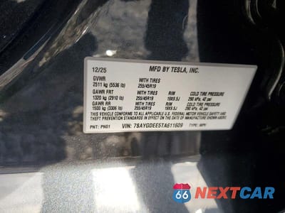 Zdjęcie 13 z 13 samochodu: 2026 TESLA MODEL Y VIN:7SAYGDEE5TA611609 - miniatura