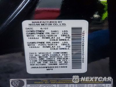 Zdjęcie 13 z 13 samochodu: 2008 INFINITI FX35 VIN:JNRAS08W98X201969 - miniatura
