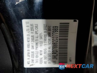 Zdjęcie 13 z 13 samochodu: 2002 HONDA CR-V EX VIN:JHLRD78862C077989 - miniatura