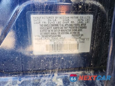 Zdjęcie 12 z 12 samochodu: 2018 NISSAN SENTRA S VIN:3N1AB7AP3JL641962 - miniatura