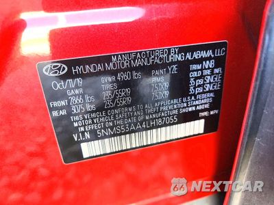 Zdjęcie 13 z 16 samochodu: 2020 HYUNDAI SANTA FE LIMITED VIN:5NMS53AA4LH187055 - miniatura