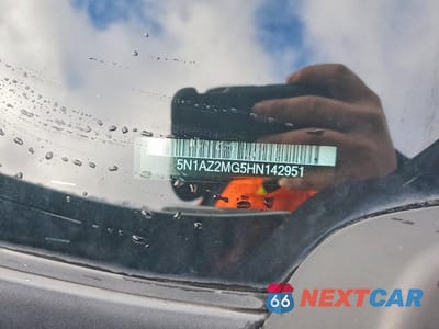 Zdjęcie 12 z 12 samochodu: 2017 NISSAN MURANO S VIN:5N1AZ2MG5HN142951 - miniatura