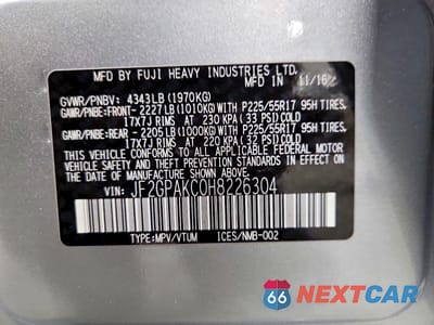 Zdjęcie 13 z 13 samochodu: 2017 SUBARU CROSSTREK LIMITED VIN:JF2GPAKC0H8226304 - miniatura