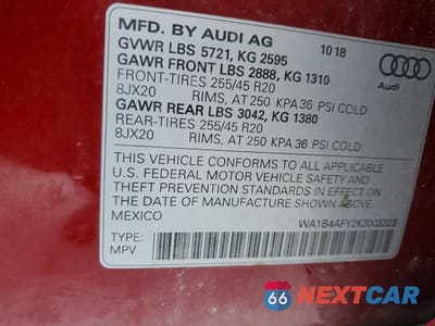 Zdjęcie 12 z 12 samochodu: 2019 AUDI SQ5 PREMIUM PLUS VIN:WA1B4AFY2K2003323 - miniatura