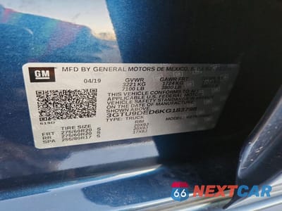 Zdjęcie 12 z 13 samochodu: 2019 GMC SIERRA K1500 SLT VIN:3GTU9DED6KG183798 - miniatura