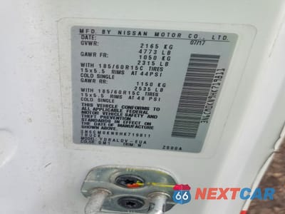 Zdjęcie 14 z 14 samochodu: 2017 NISSAN NV200 2.5S VIN:3N6CM0KN9HK719811 - miniatura