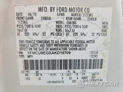 Zdjęcie 14 z 14 samochodu: 2010 FORD ESCAPE LIMITED VIN:1FMCU9EGXAKD19709 - miniatura