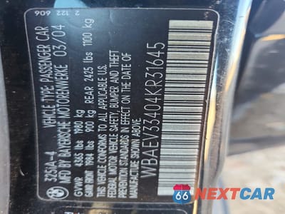 Zdjęcie 13 z 13 samochodu: 2004 BMW 325 I VIN:WBAEV33404KR31645 - miniatura