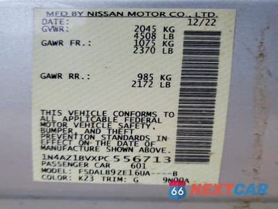 Zdjęcie 12 z 12 samochodu: 2023 NISSAN LEAF S VIN:1N4AZ1BVXPC556713 - miniatura