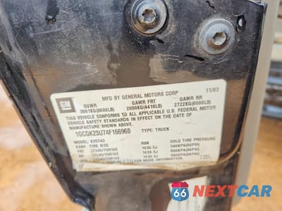 Zdjęcie 12 z 12 samochodu: 2004 CHEVROLET SILVERADO K2500 VIN:1GCGK23U74F166960 - miniatura