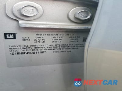 Zdjęcie 12 z 12 samochodu: 2013 CHEVROLET VOLT VIN:1G1RH6E49DU111023 - miniatura