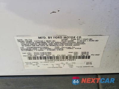 Zdjęcie 12 z 12 samochodu: 2016 FORD TAURUS SEL VIN:1FAHP2E83GG129091 - miniatura