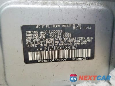 Zdjęcie 12 z 12 samochodu: 2015 SUBARU WRX PREMIUM VIN:JF1VA1D6XF9820362 - miniatura