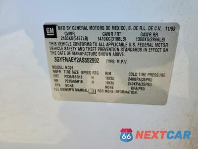 Zdjęcie 13 z 13 samochodu: 2010 CADILLAC SRX LUXURY COLLECTION VIN:3GYFNAEY2AS552992 - miniatura