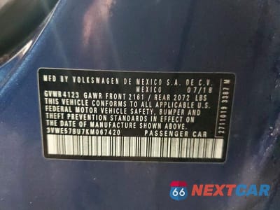 Zdjęcie 13 z 13 samochodu: 2019 VOLKSWAGEN JETTA SEL VIN:3VWE57BU7KM067420 - miniatura
