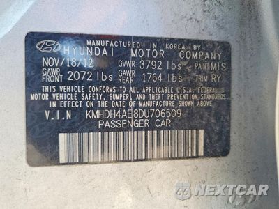 Zdjęcie 13 z 14 samochodu: 2013 HYUNDAI ELANTRA GLS VIN:KMHDH4AE8DU706509 - miniatura