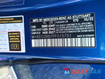 Zdjęcie 12 z 12 samochodu: 2023 MERCEDES-BENZ EQE SEDAN 350+ VIN:W1KEG2BB7PF015751 - miniatura