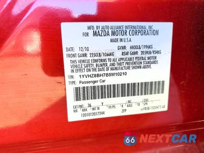 Zdjęcie 12 z 12 samochodu: 2011 MAZDA 6 I VIN:1YVHZ8BH7B5M10210 - miniatura