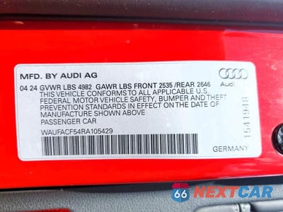 Zdjęcie 13 z 13 samochodu: 2024 AUDI A5 PREMIUM PLUS 45 VIN:WAUFACF54RA105429 - miniatura