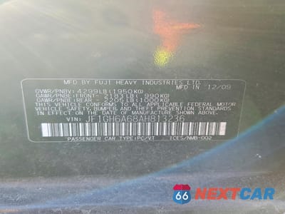 Zdjęcie 12 z 13 samochodu: 2010 SUBARU IMPREZA 2.5I VIN:JF1GH6A68AH813236 - miniatura