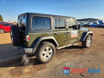 Trzecie zdjęcie samochodu z tyłu: 2021 JEEP WRANGLER UNLIMITED SPORT VIN:1C4HJXKN9MW699570 - miniatura