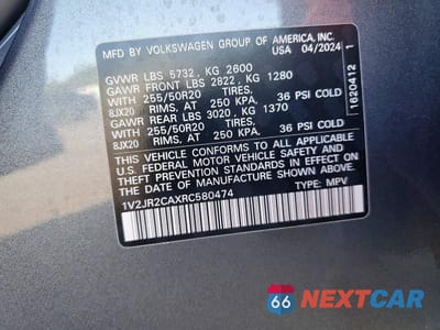 Zdjęcie 13 z 13 samochodu: 2024 VOLKSWAGEN ATLAS SE VIN:1V2JR2CAXRC580474 - miniatura