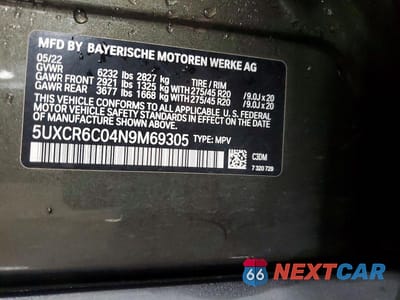 Zdjęcie 14 z 14 samochodu: 2022 BMW X5 XDRIVE40I VIN:5UXCR6C04N9M69305 - miniatura