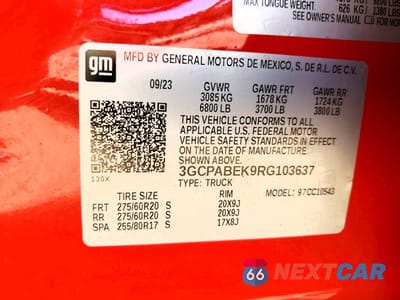 Zdjęcie 13 z 13 samochodu: 2024 CHEVROLET SILVERADO C1500 CUSTOM VIN:3GCPABEK9RG103637 - miniatura