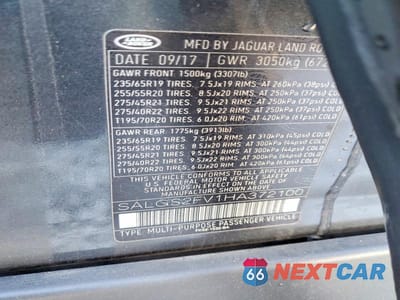 Zdjęcie 13 z 13 samochodu: 2017 LAND ROVER RANGE ROVER 3.0L V6 SUPERCHARGED VIN:SALGS2FV1HA372100 - miniatura