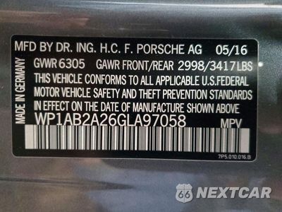 Zdjęcie 14 z 16 samochodu: 2016 PORSCHE CAYENNE S VIN:WP1AB2A26GLA97058 - miniatura