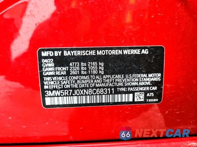 Zdjęcie 13 z 13 samochodu: 2022 BMW 330XI VIN:3MW5R7J0XN8C68311 - miniatura